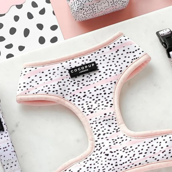 Dog Adjustable Neck Harness – Pink Dalmatian Dog Accessories Cocopup