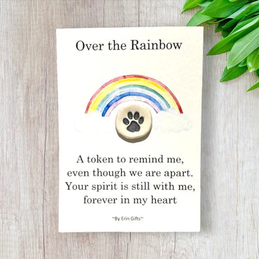Keepsake sentiment ceramic wish token over the rainbow