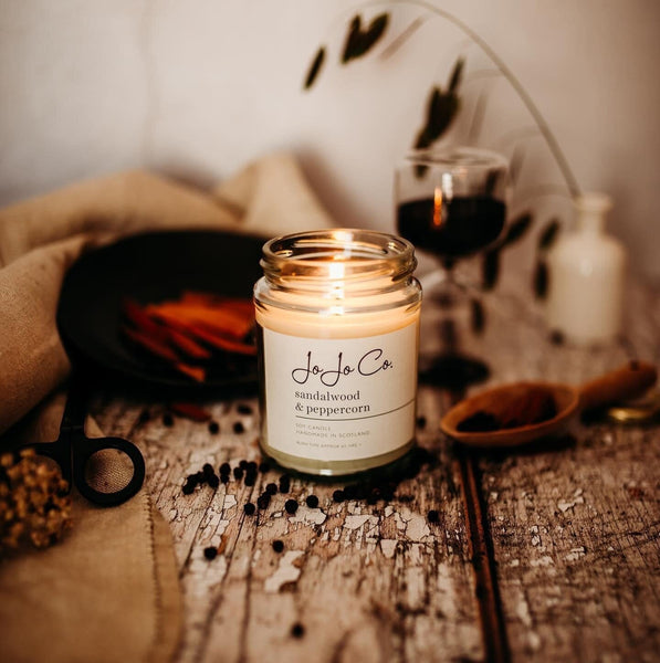 JoJo Co Soy Wax Candle Sandalwood & Peppercorn