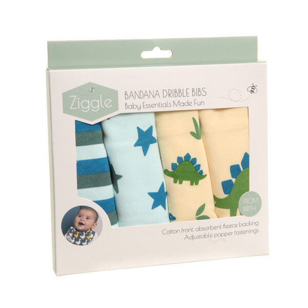 Ziggle Baby Bib Set Dinosaur. New Baby Gifts.