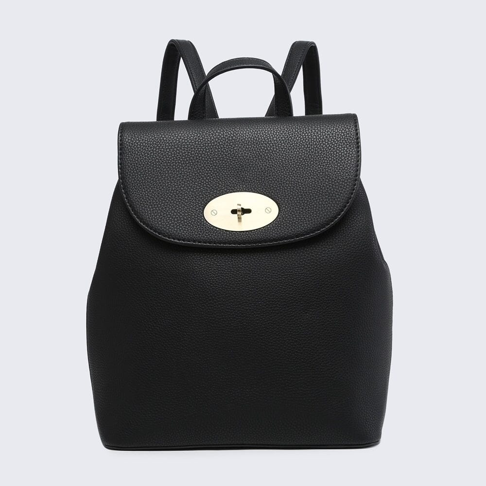 Black handbag backpack best sale