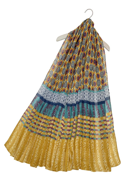 Tribal Print Scarf in Mustard