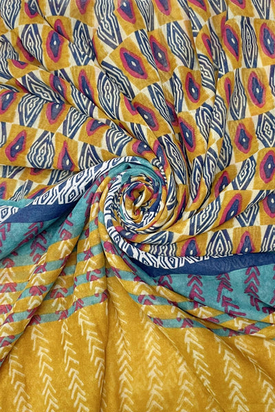 Tribal Print Scarf in Mustard