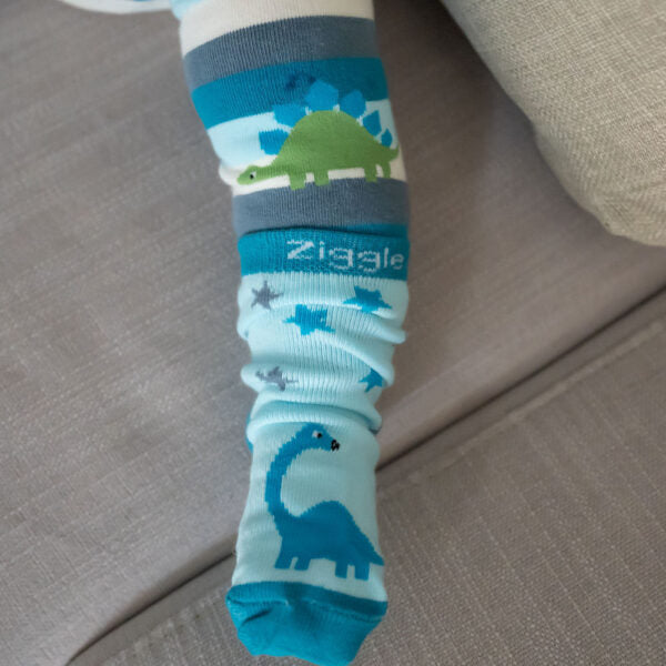 Ziggle Baby Sock Set Dinosaur. New Baby Gift.