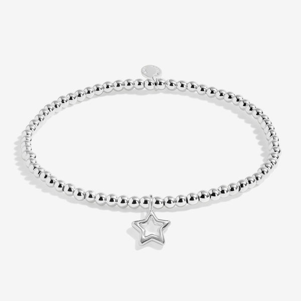 Shop Joma Jewellery’s Kids Stocking ‘A Little Happy Christmas’ Gift Set. Silver-plated bracelet and two sparkling hair clips in a festive stocking, perfect for children’s Christmas gifts