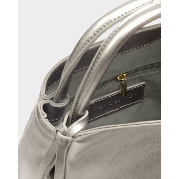 Katie Loxton Nova Patent Crackle Top Handle Bag in Pewter
