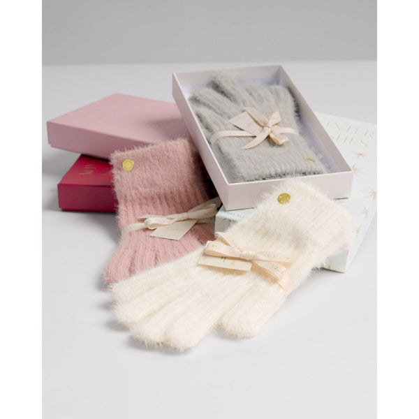 Katie Loxton knit gloves in a gift box with 'Winter Wishes' sentiment