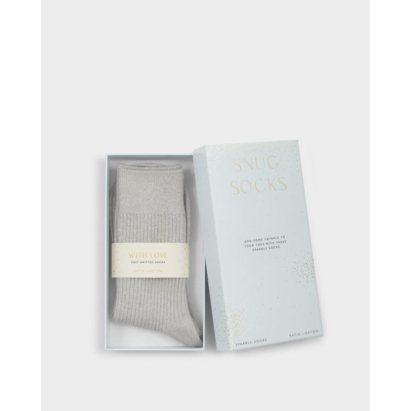 Katie Loxton sparkle socks grey in gift box