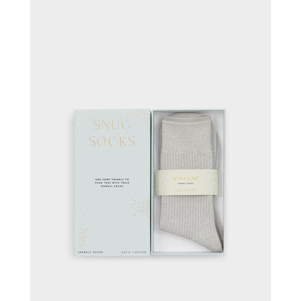 Katie Loxton sparkle socks grey in gift box