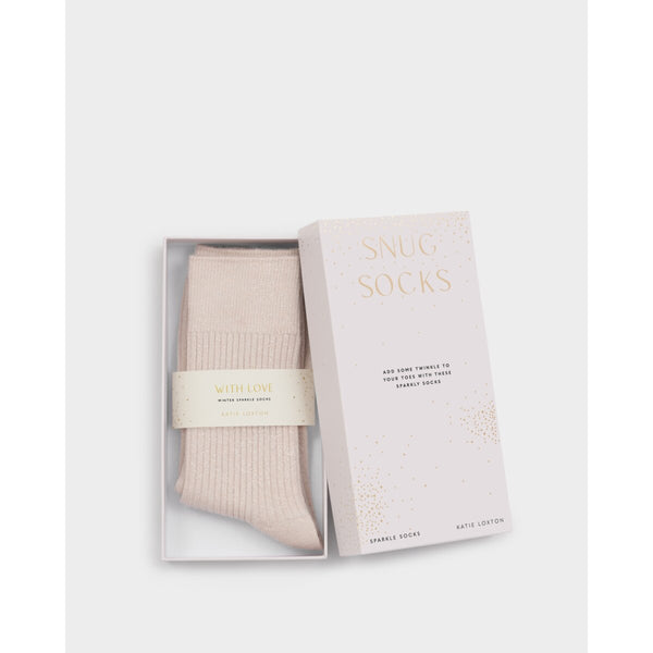 Katie Loxton gift-boxed sparkle socks in pink