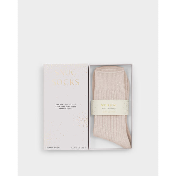 Katie Loxton gift-boxed sparkle socks in pink