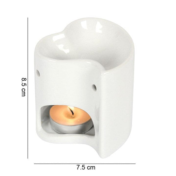 Wax Melt & Oil Burner – Curve Heart White Burners & Accessories Pretty Little Things