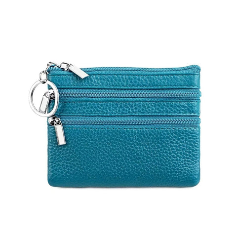 Leather Zip Coin Purse – Sky Blue Purses Pretty Little Things 