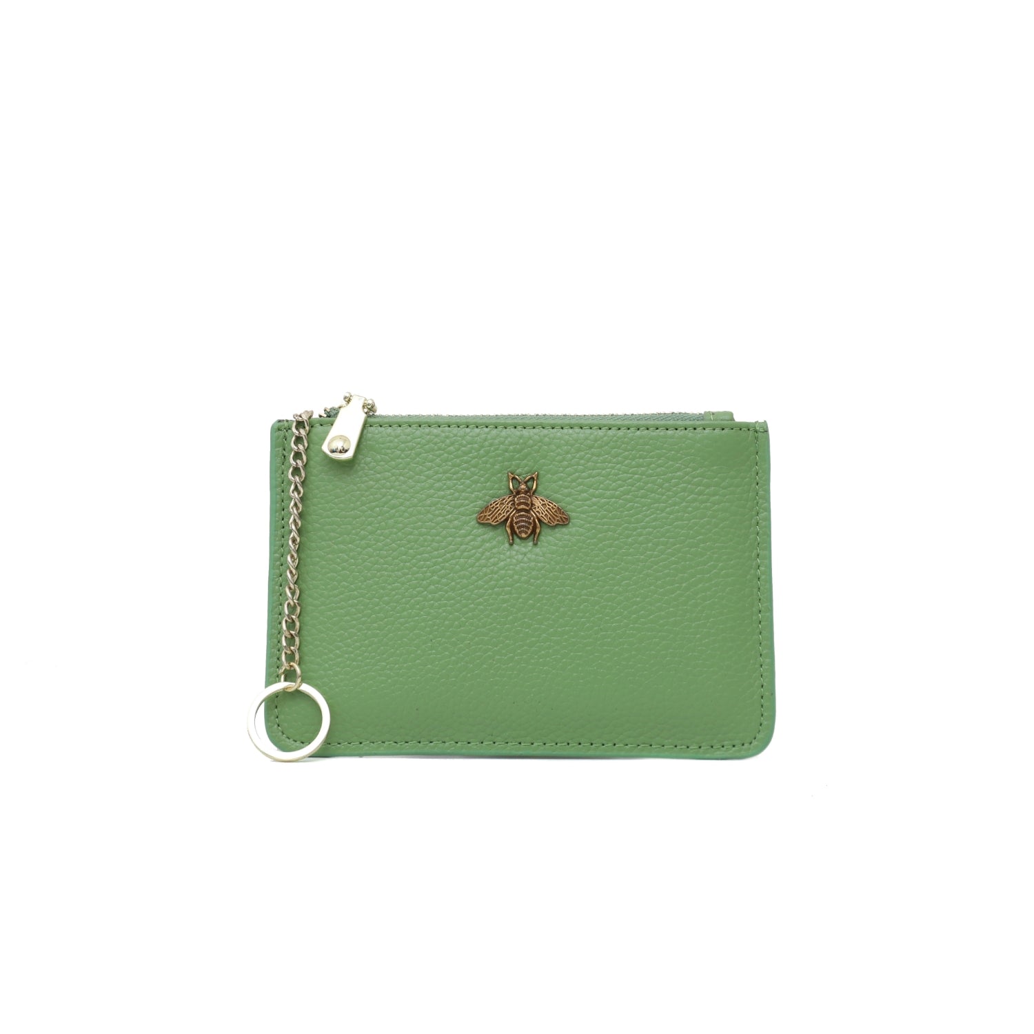 Leather Bee Coin Purse – Green