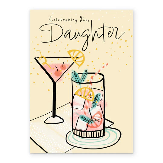 Cocktails Birthday Card For Daughter