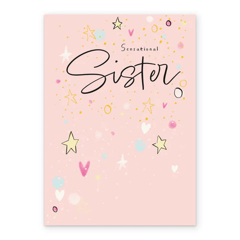 Stars Birthday Card For Sister
