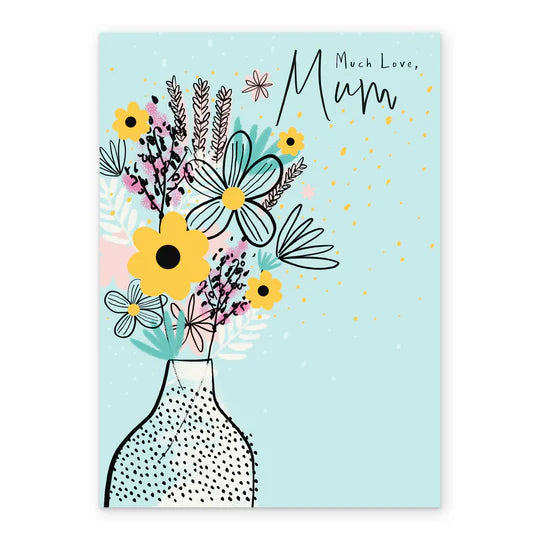 Vase With Flowers Birthday Card For Mum