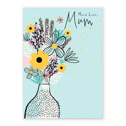 Vase With Flowers Birthday Card For Mum