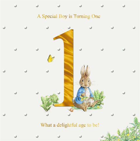 Beatrix Potter Peter Rabbit 1st Birthday Card