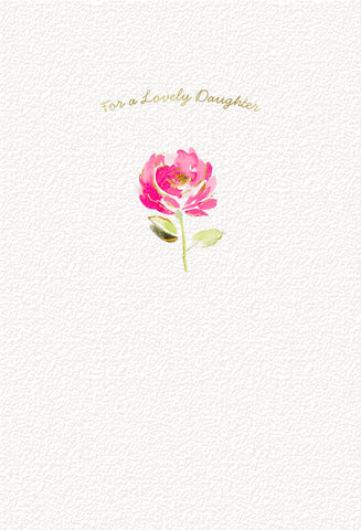 Pink Flower Birthday Card For Daughter