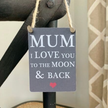 Mini Sign – Mum Moon and Back Keepsakes Pretty Little Things 