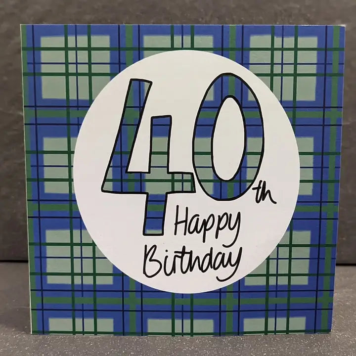 40th Birthday Tartan Card For Him