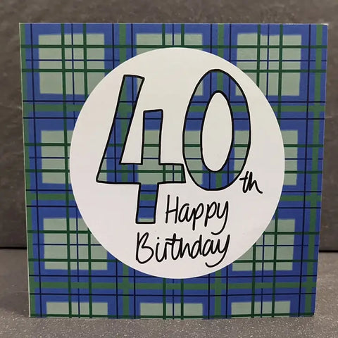 40th Birthday Tartan Card For Him