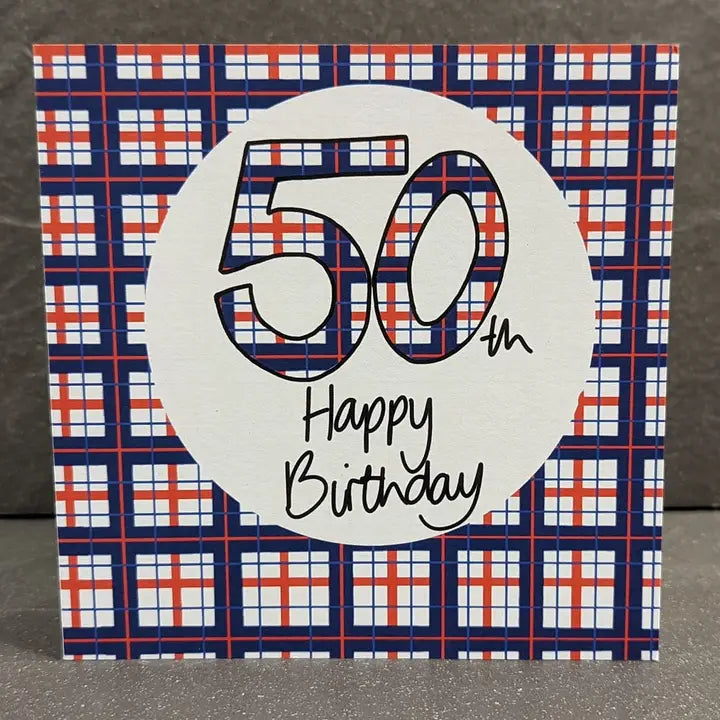 50th Birthday Tartan Card For Him