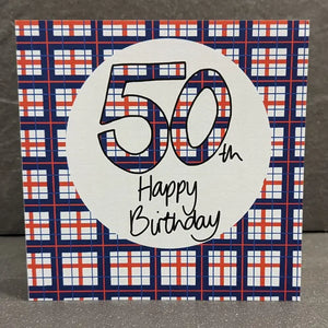 50th Birthday Tartan Card For Him