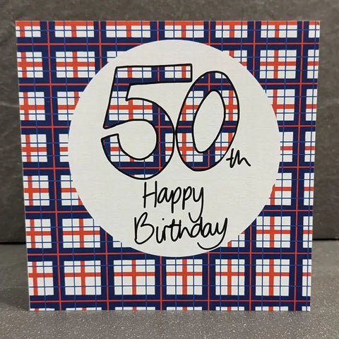 50th Birthday Tartan Card For Him