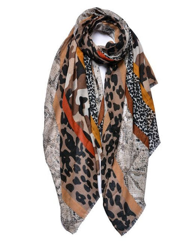 Scarf - Leopard Snakeskin Taupe Scarves Pretty Little Things 