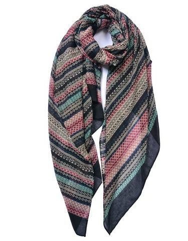 Scarf – Shape Stripes Black