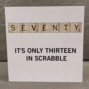 70th Birthday Scrabble Card