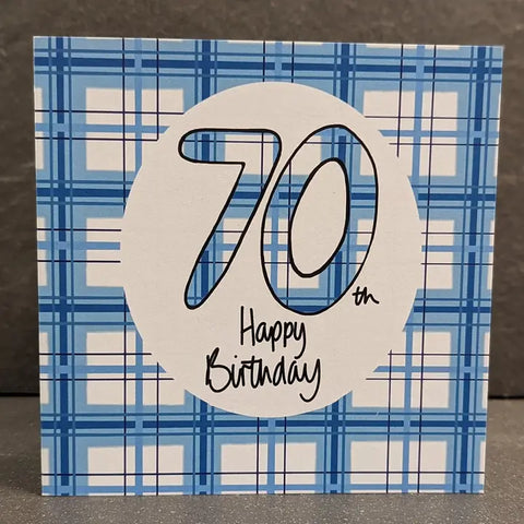 70th Birthday Tartan Card For Him