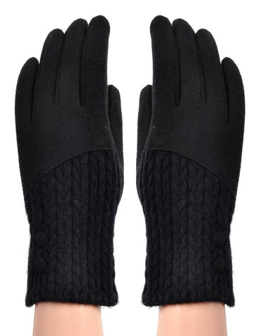 Cashmere Blend Gloves in Black