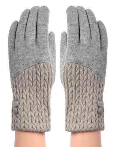 Cashmere Blend Gloves in Grey