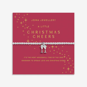 Shop Joma Jewellery’s Christmas A Little ‘Christmas Cheers’ Bracelet. Silver-plated with sparkling champagne flute charm, perfect festive gift with free gift bag