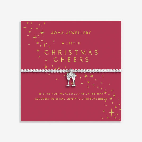 Shop Joma Jewellery’s Christmas A Little ‘Christmas Cheers’ Bracelet. Silver-plated with sparkling champagne flute charm, perfect festive gift with free gift bag