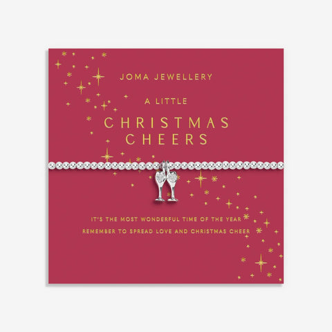 Shop Joma Jewellery’s Christmas A Little ‘Christmas Cheers’ Bracelet. Silver-plated with sparkling champagne flute charm, perfect festive gift with free gift bag