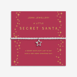 Shop Joma Jewellery’s Christmas A Little ‘Secret Santa’ Bracelet. Silver-plated with a star charm, perfect festive gift or Secret Santa stocking filler with free gift bag