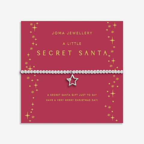 Shop Joma Jewellery’s Christmas A Little ‘Secret Santa’ Bracelet. Silver-plated with a star charm, perfect festive gift or Secret Santa stocking filler with free gift bag