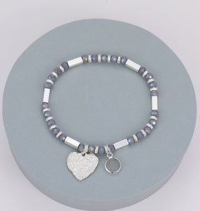 Heart & Stones Silver bracelet