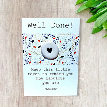 Keepsake sentiment ceramic wish token well done