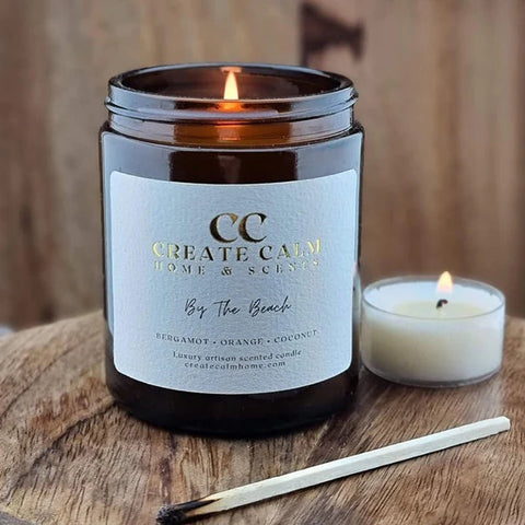 Apothecary Candle – 6 Scents Candles Create Calm BY THE BEACH - Bergamot • Orange • Coconut 