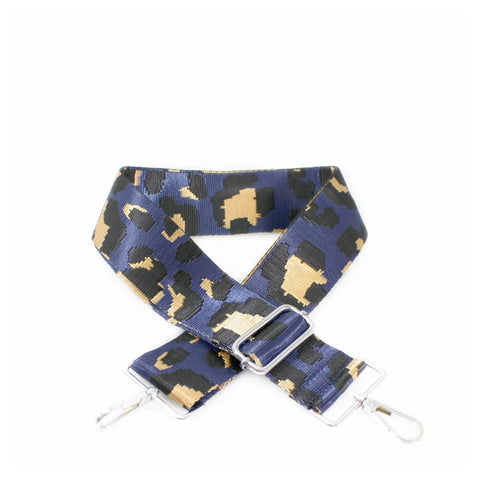 Bag Strap - Leopard Navy (Silver Metal) Handbag Straps Pretty Little Things 