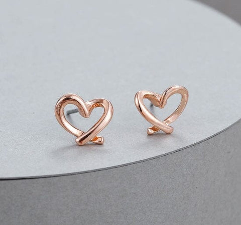 Earrings – Open Heart Rose Gold Earrings Pretty Little Things 