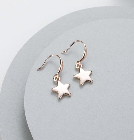 Earrings - Star Rose Gold Earrings Pretty Little Things 