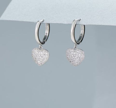 Earrings – Heart Sparkles Silver Earrings Pretty Little Things 
