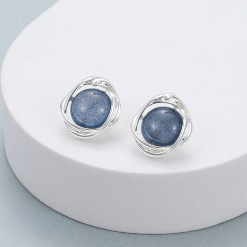 Earrings – Blue Stone Silver Earrings Pretty Little Things 