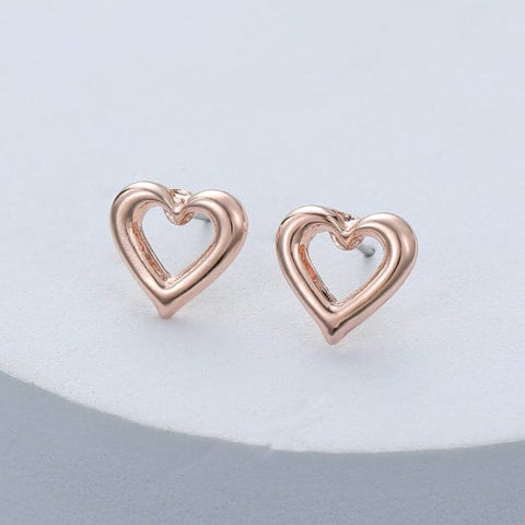 Earrings – Heart Outline Rose Gold Earrings Pretty Little Things 